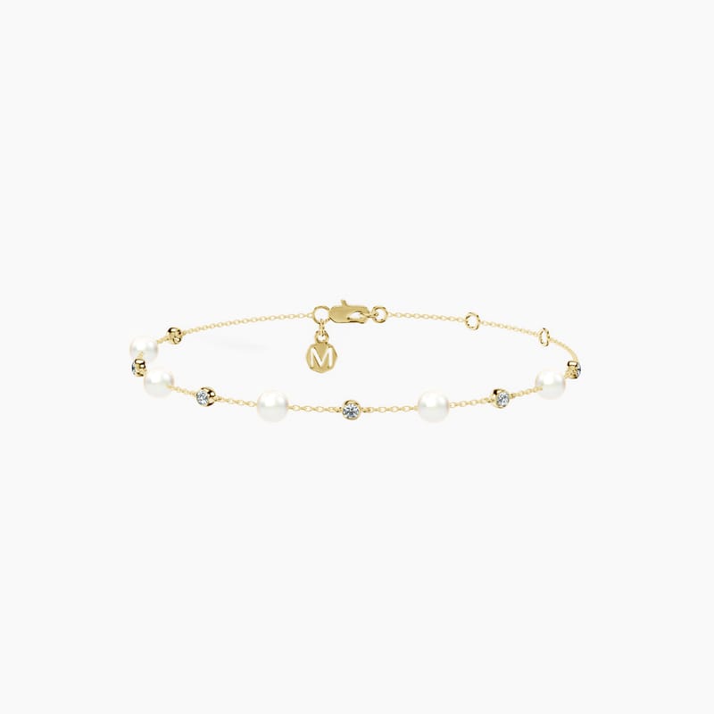Diamond By Yard Pearl Bracelet