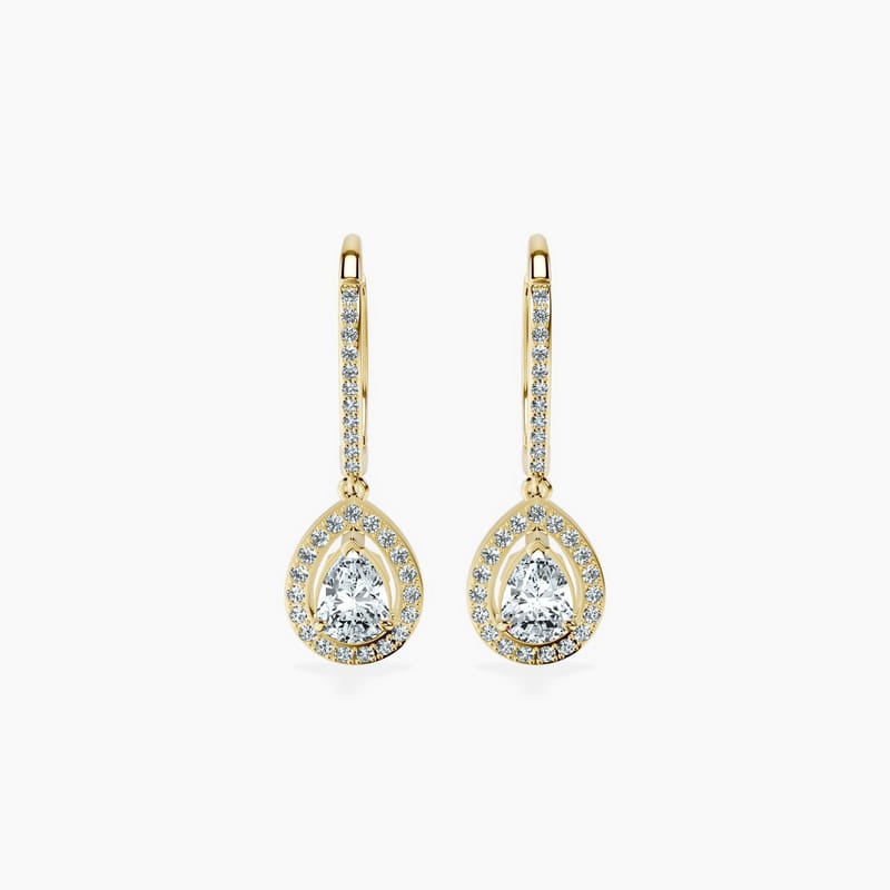 Halo Pear Drop Earrings