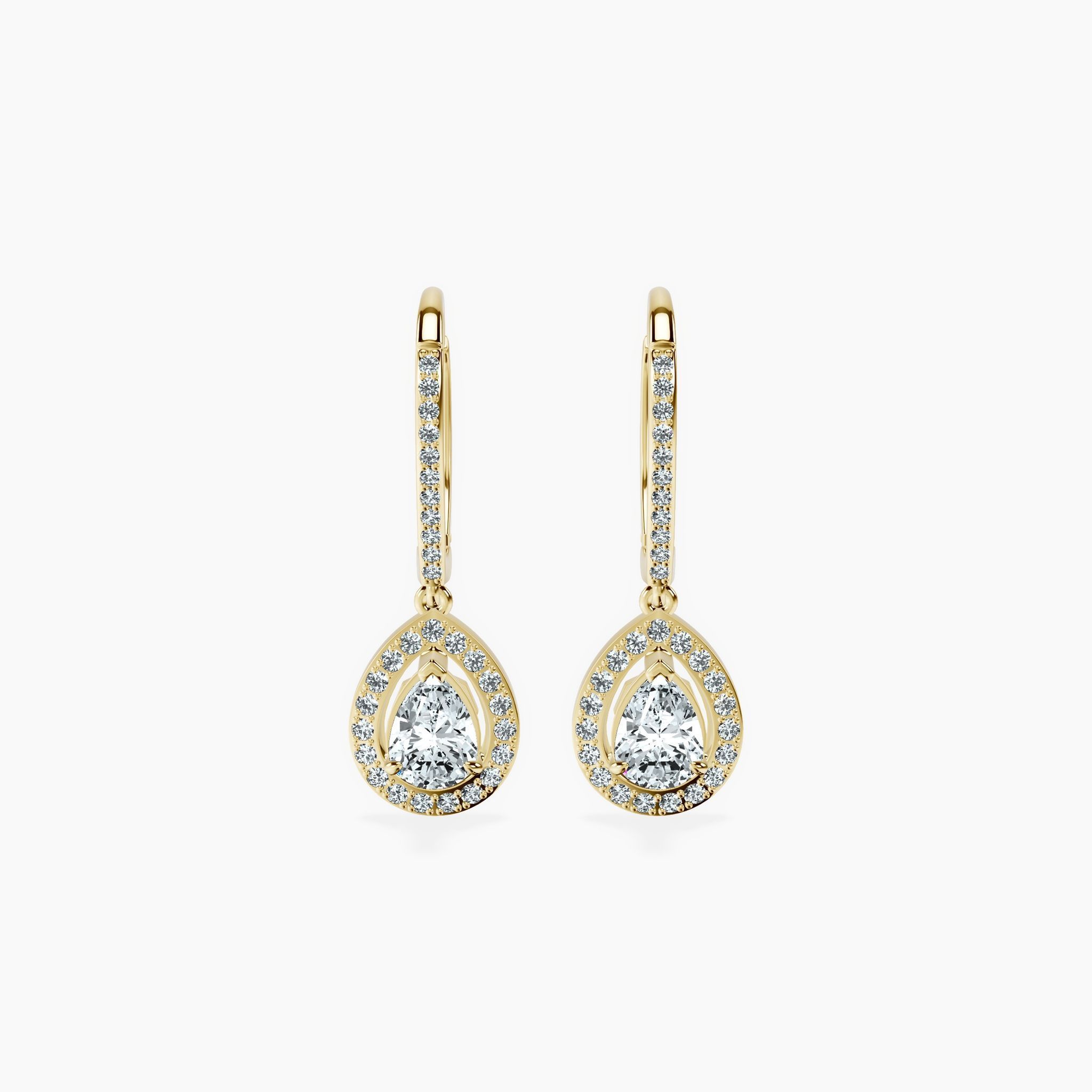 Halo Pear Drop Earrings