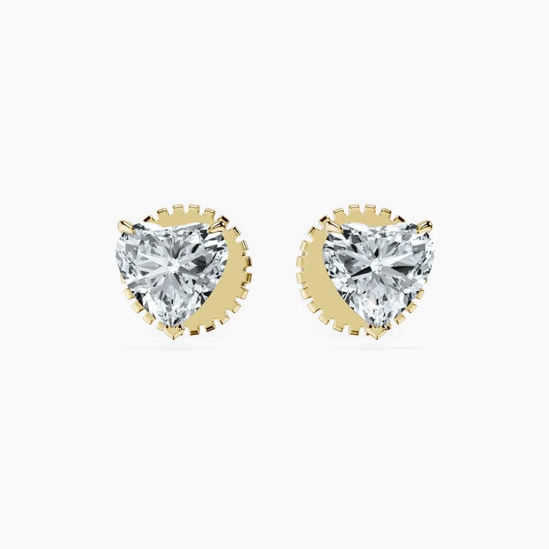 Martini 3 Prong Heart Studs