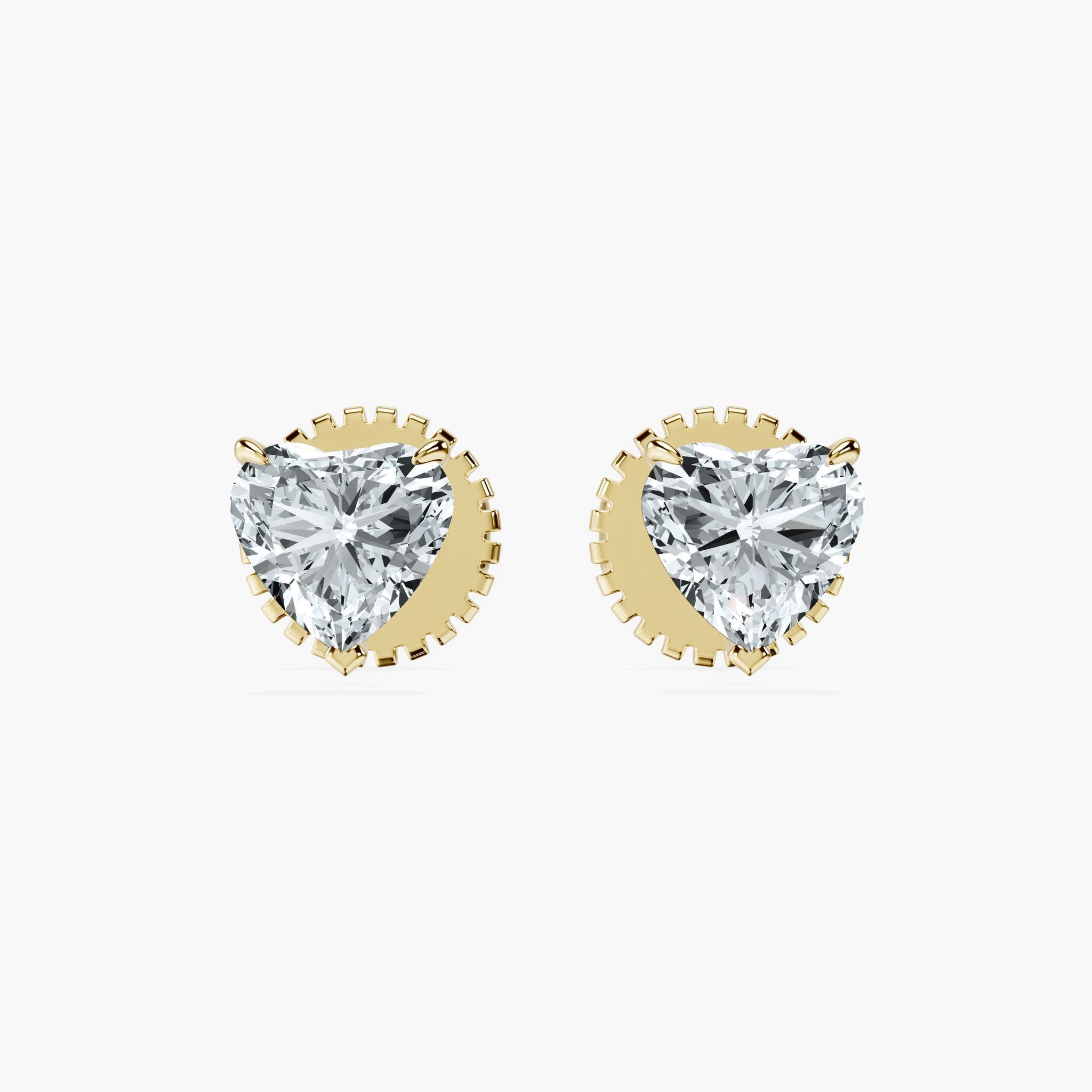 Martini 3 Prong Heart Studs