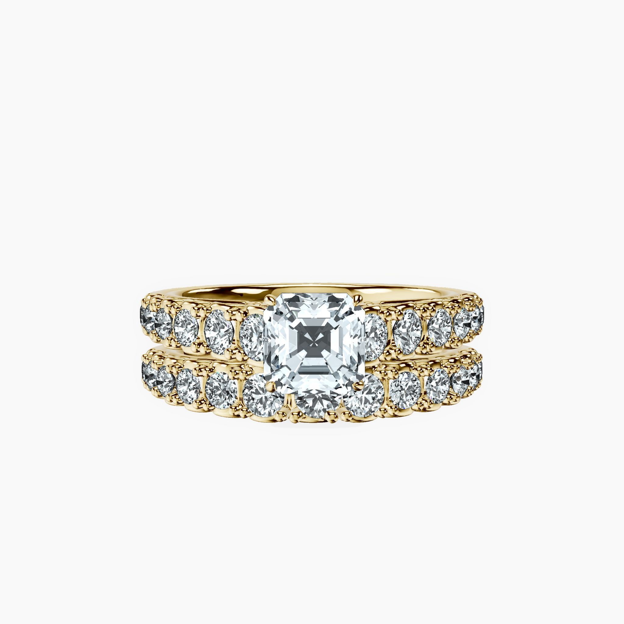 Graduated Asscher Ring