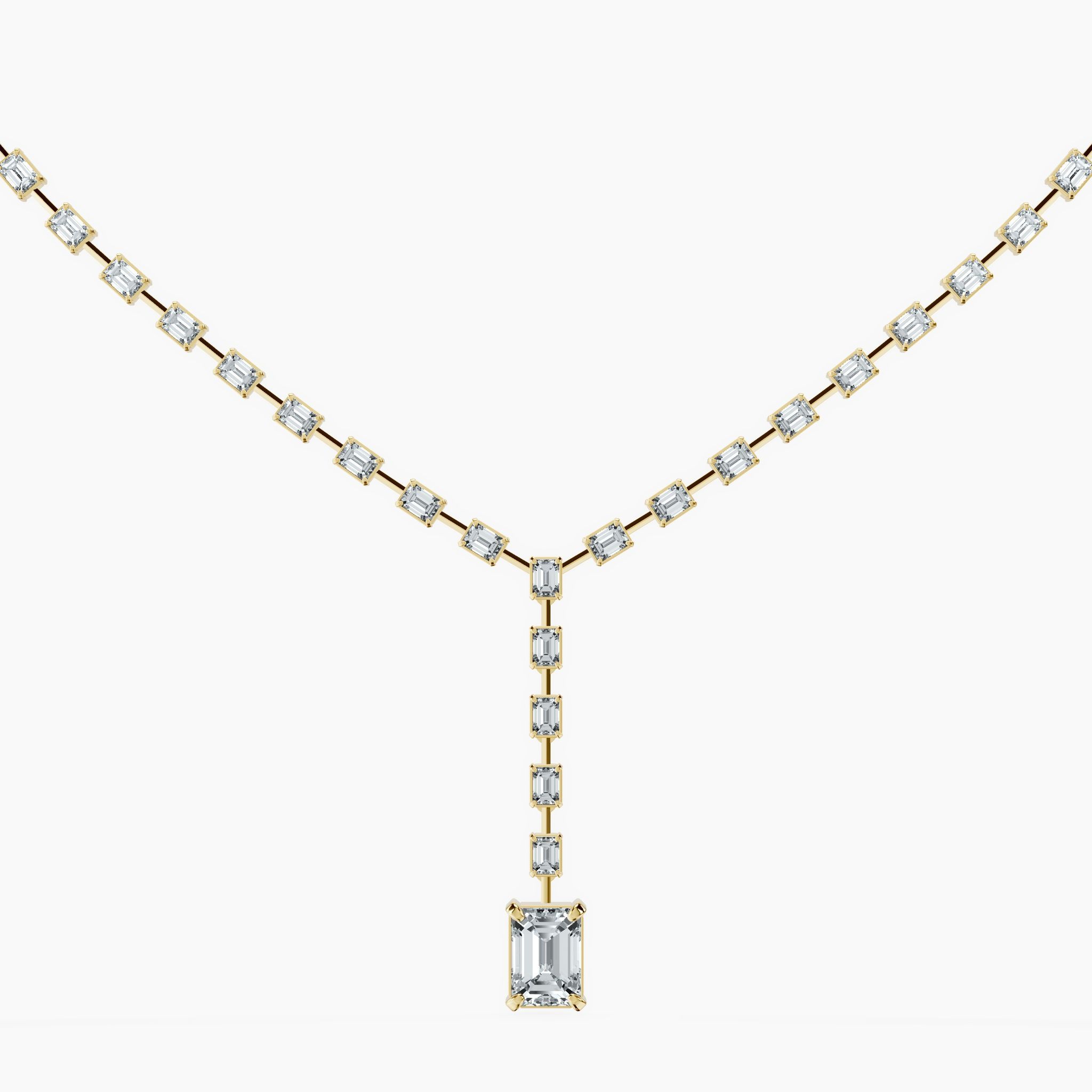 Dangling Emerald Tennis Necklace