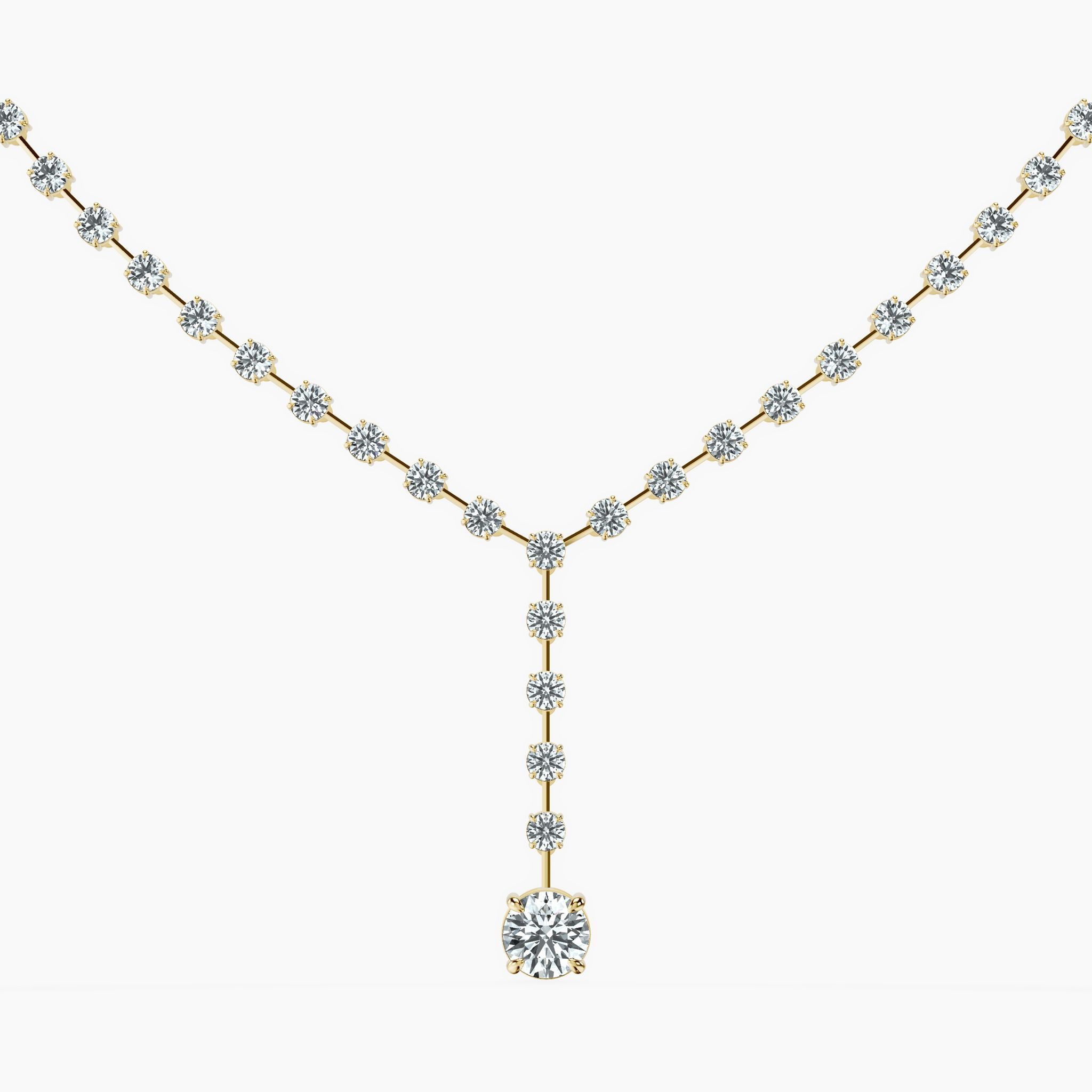 Dangling Round Tennis Necklace