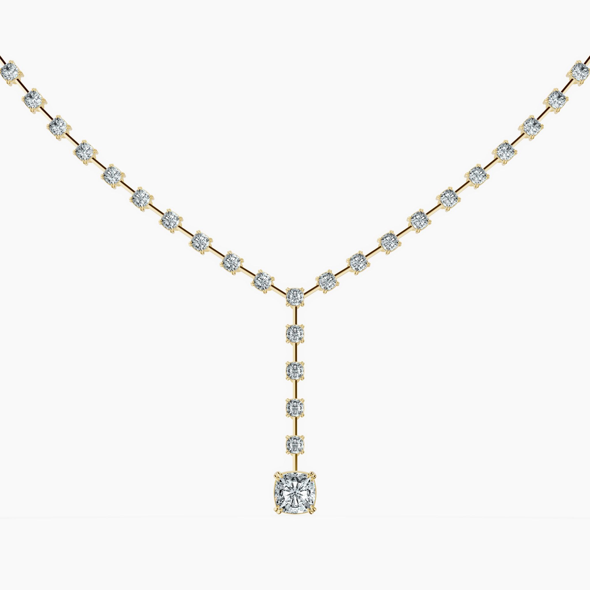 Dangling Cushion Tennis Necklace