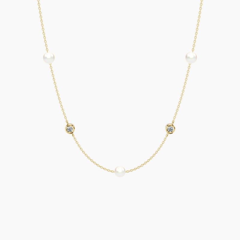 Diamond By Yard Pearl Necklace