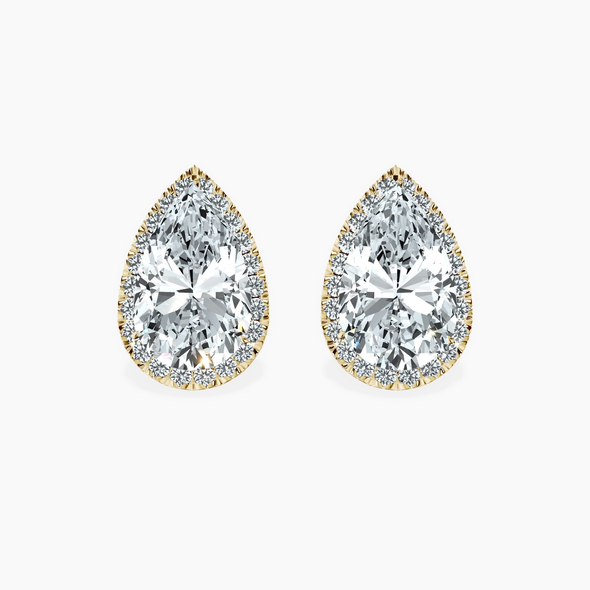 Timeless Halo Pear Studs