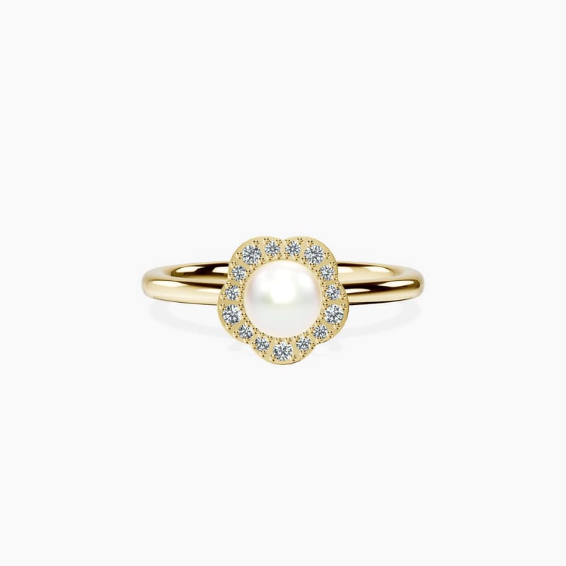 Pearl Petal Halo Ring