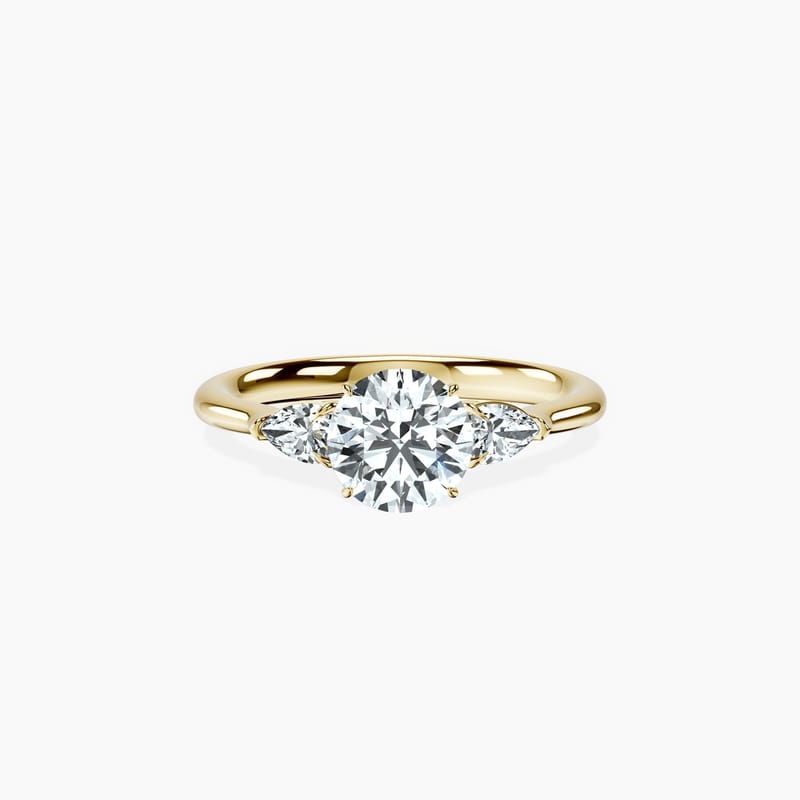 Pear Trinity Round Ring