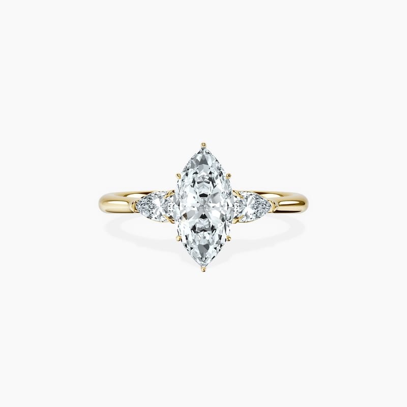 Pear Trinity Marquise Ring