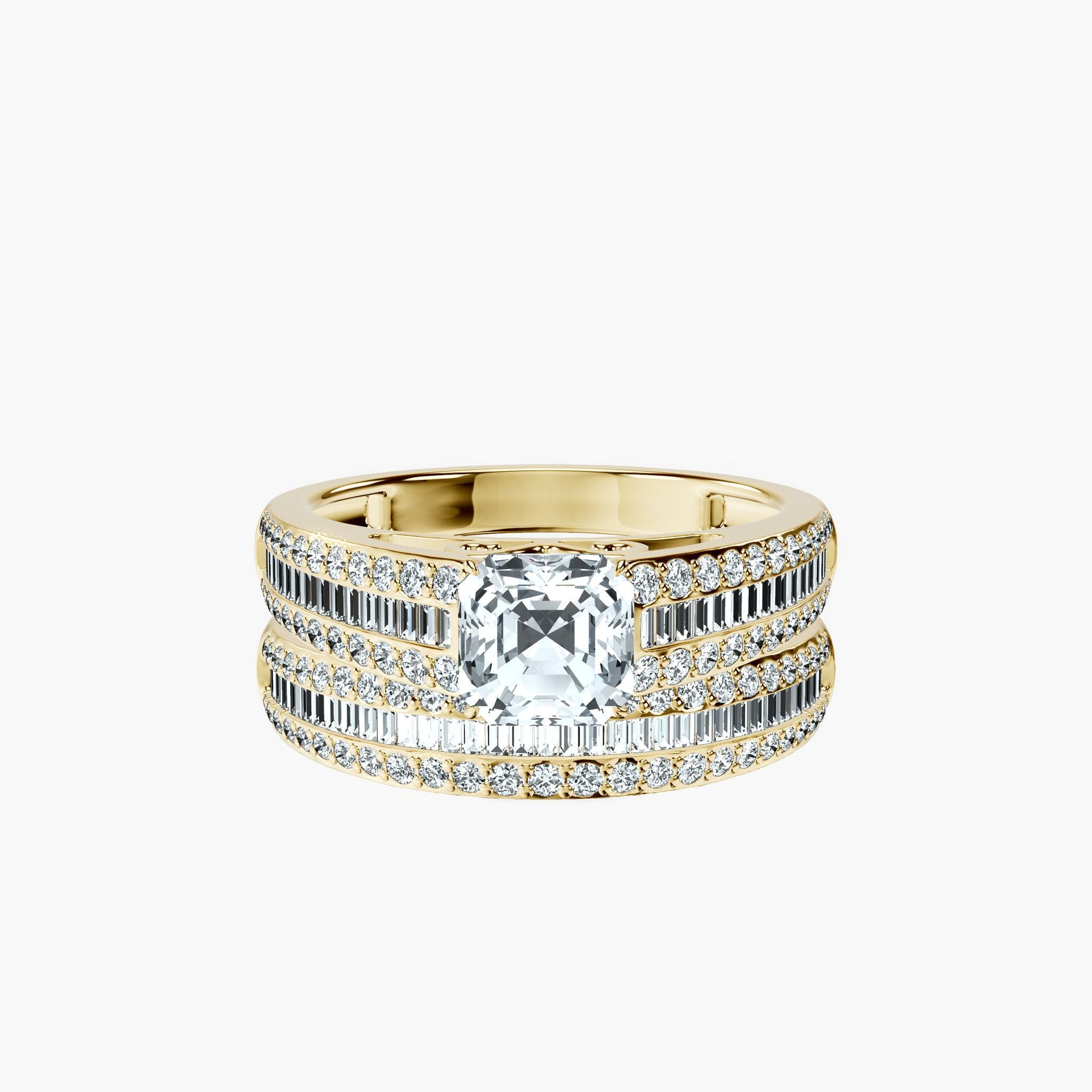 Channel Asscher Ring