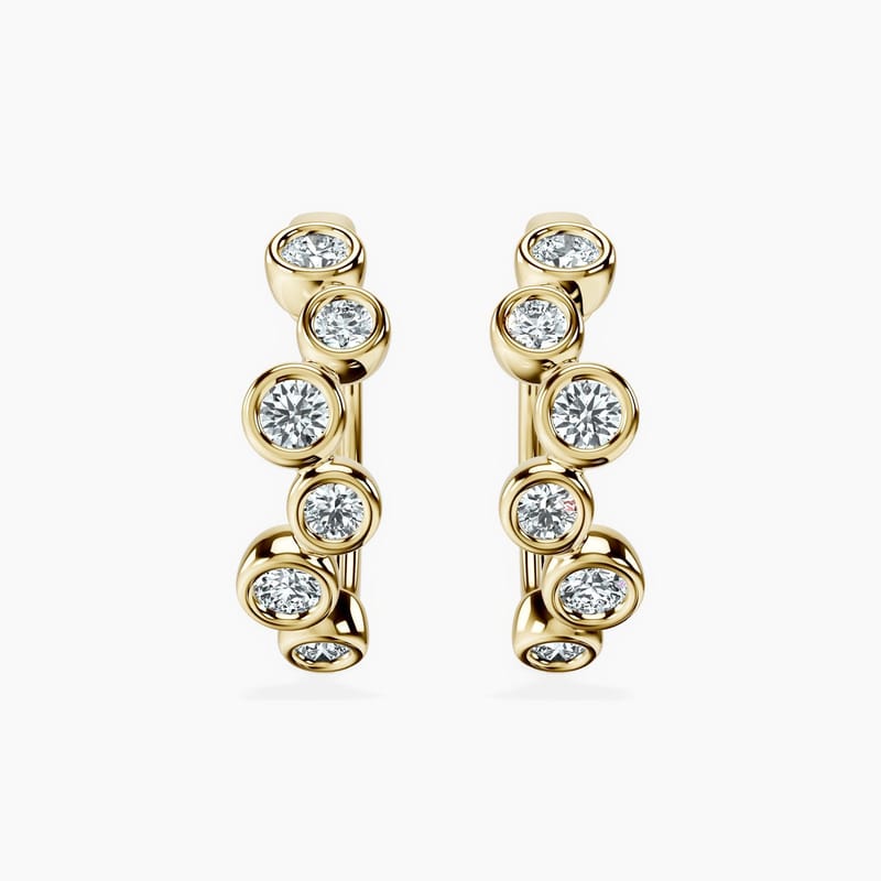Bezel Bubble Hoops