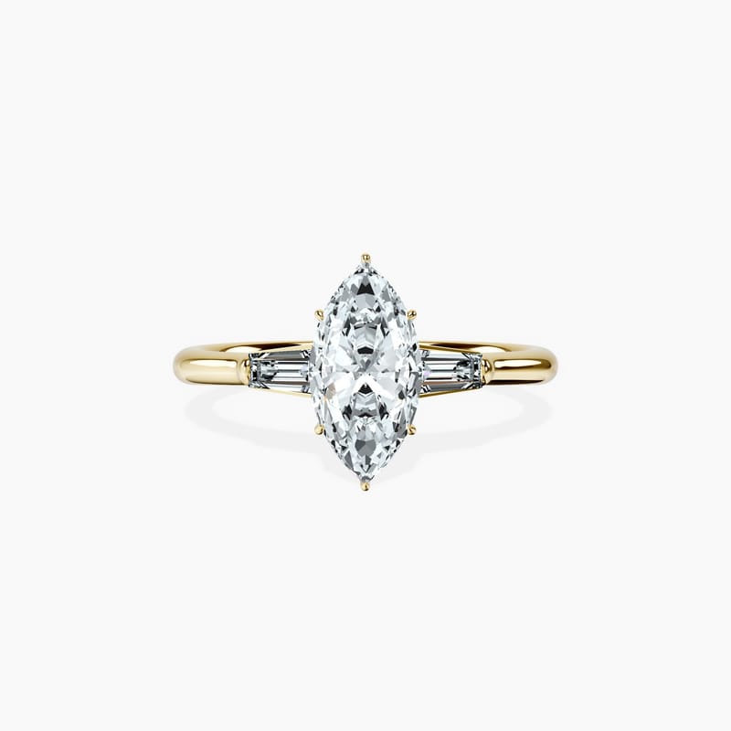 Tapered Trinity Marquise Ring