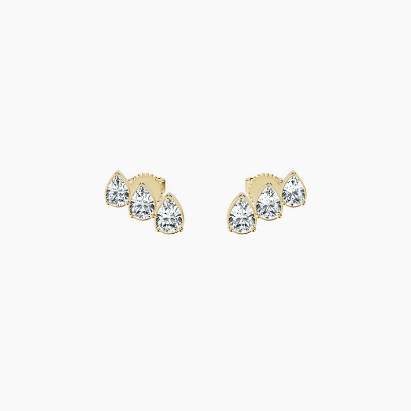 Teardrop Trio Studs