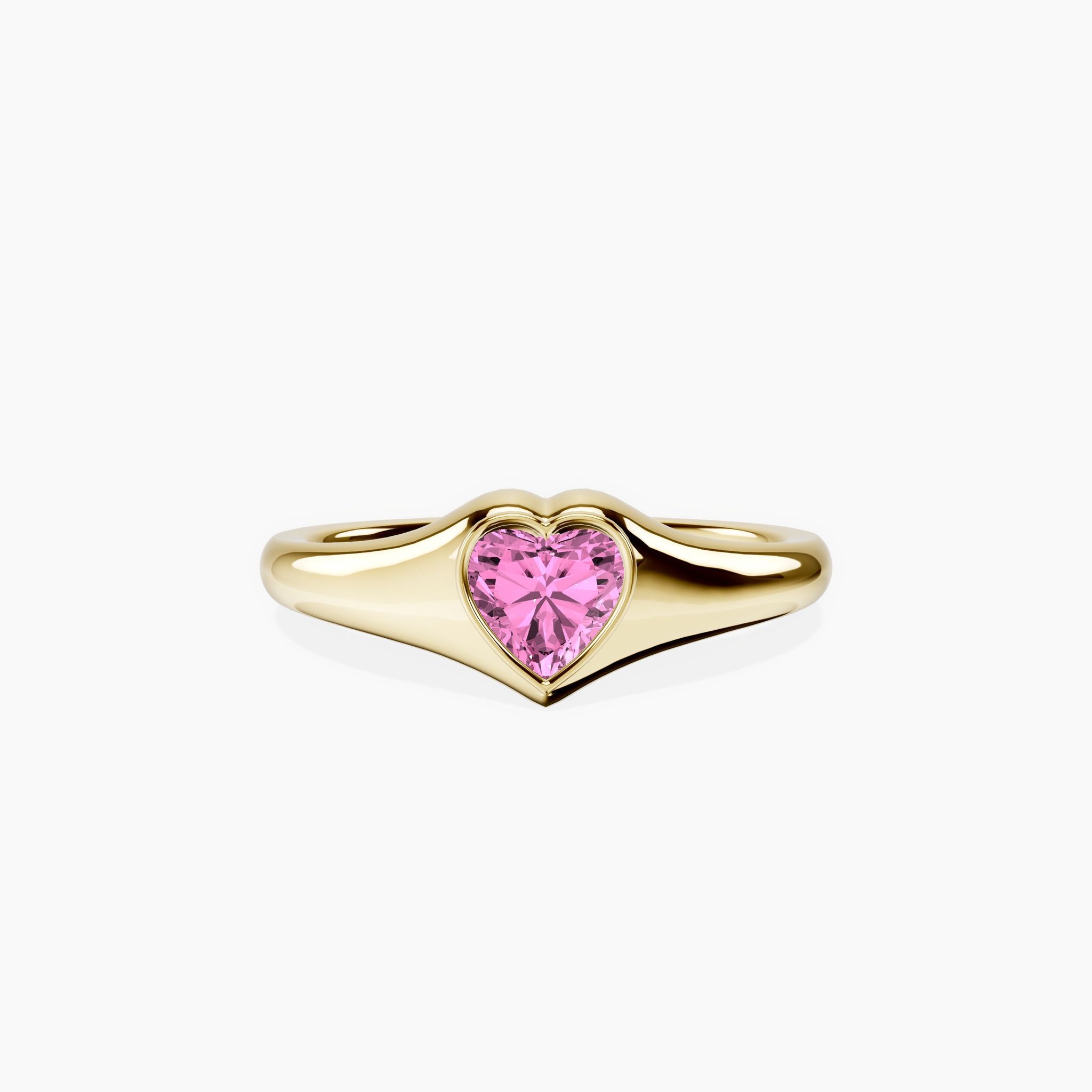 Pink Heart Signet Ring