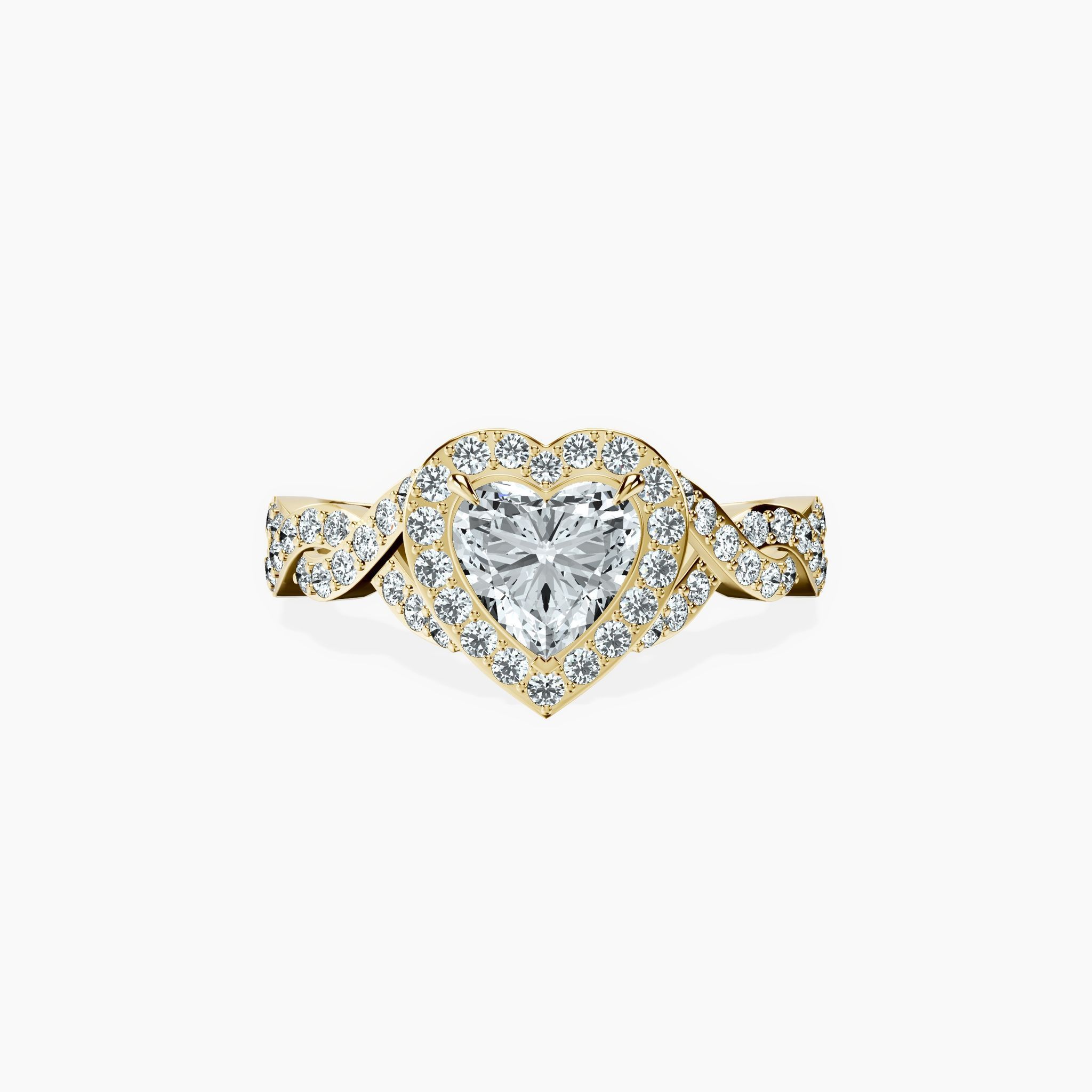 Halo Entwined Heart Ring