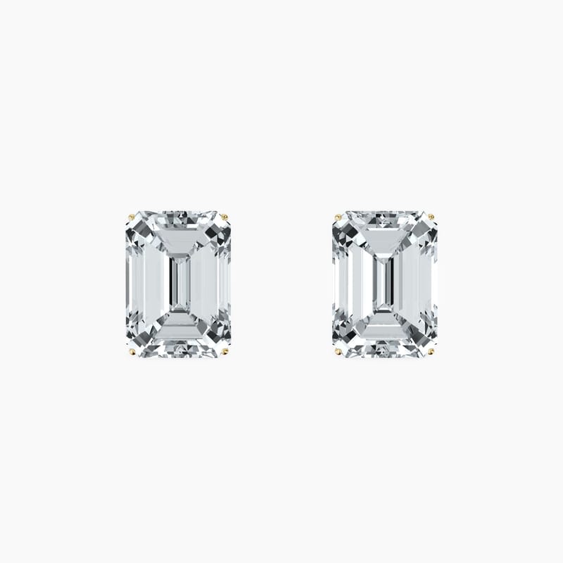 4 Prong Emerald Studs
