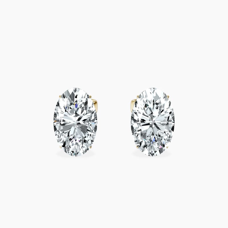 4 Prong Oval Studs