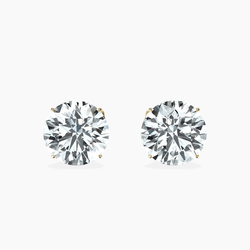 4 Prong Round Studs