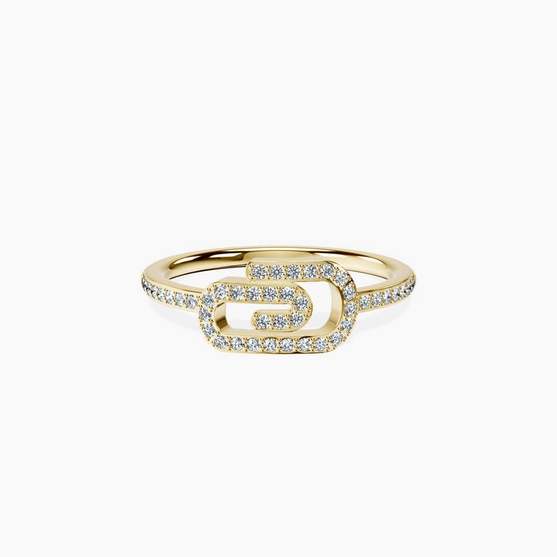 Paper Clip Pave Ring