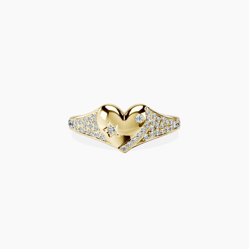 Crown Heart Pavé Ring