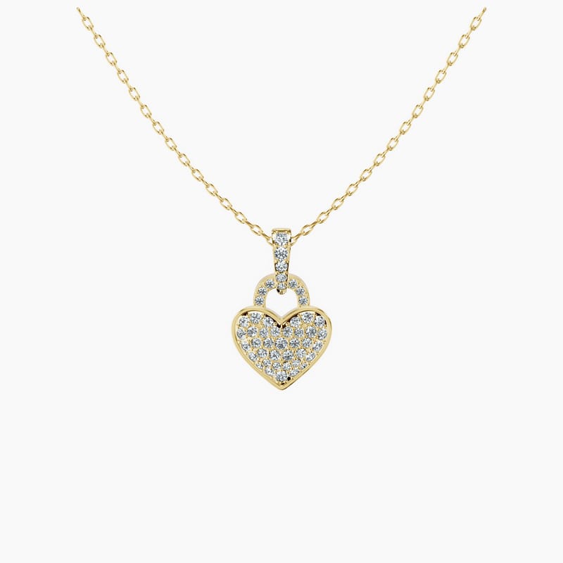 Amour Pavé Lock Necklace