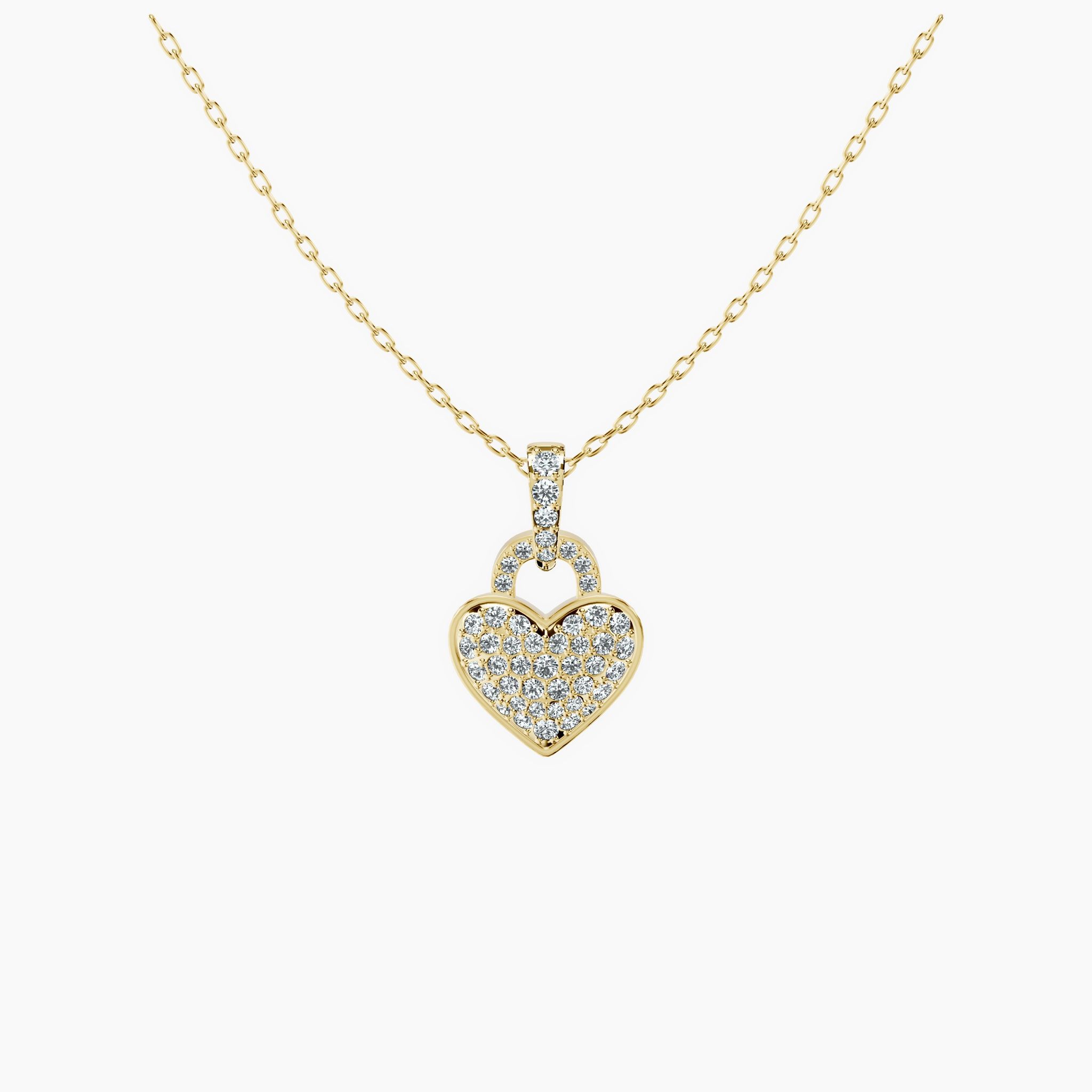 Amour Pavé Lock Necklace