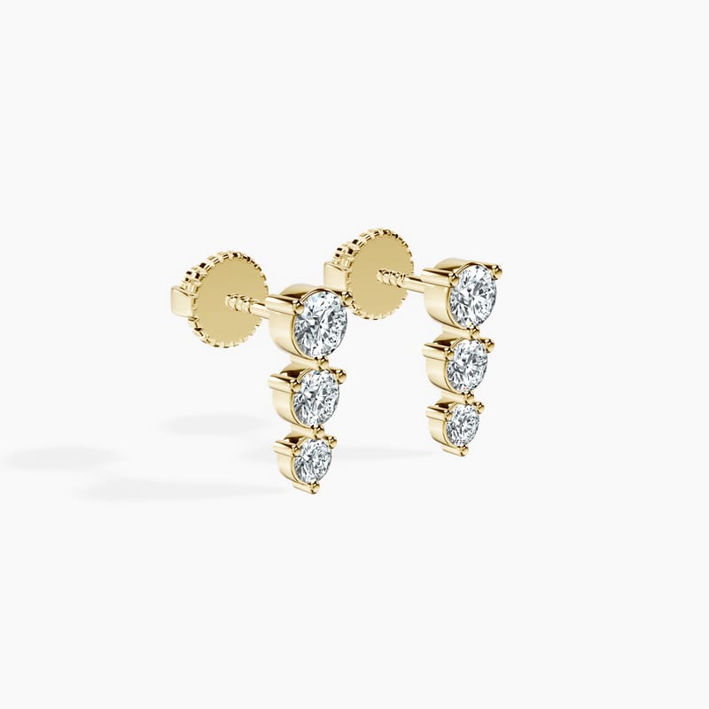 Round Trio Drop Studs