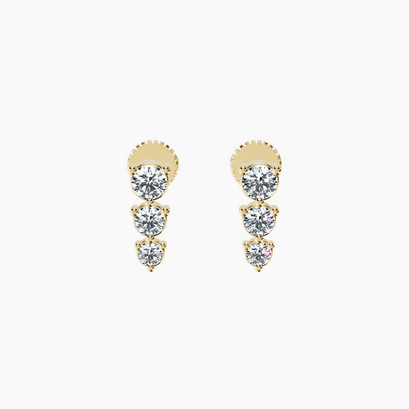 Round Trio Drop Studs