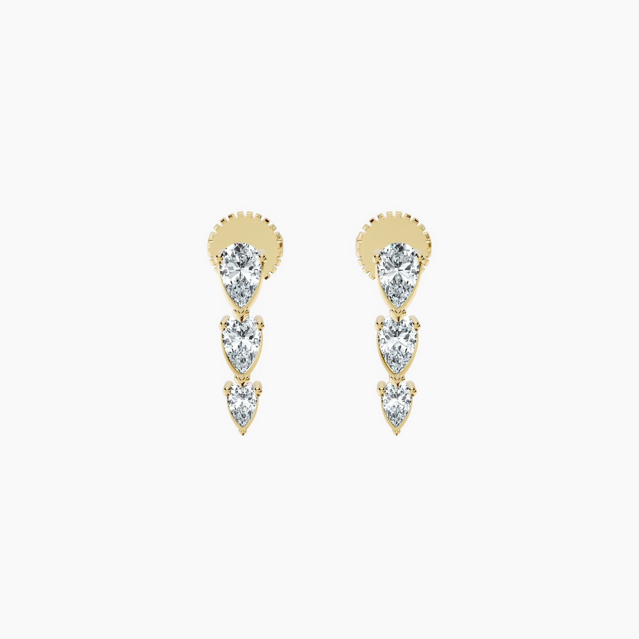 Pear Trio Drop Studs