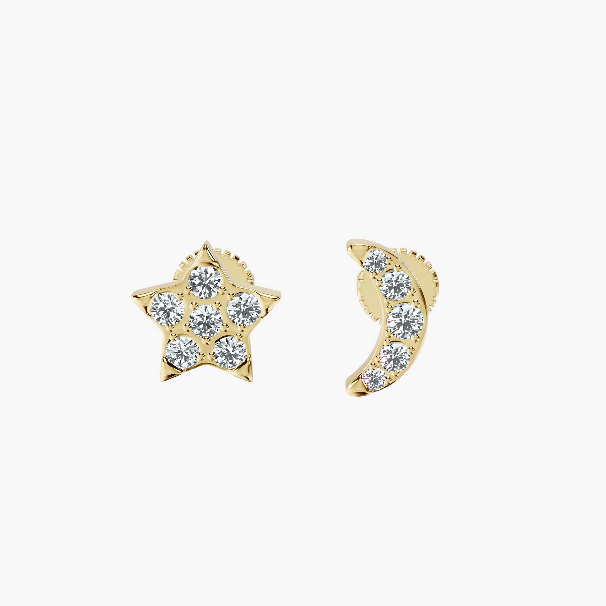 Star & Moon Studs